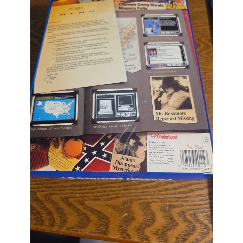Where in the USA is Carmen Sandiego? PC game 1989 Broderbund Fodors IBM Tandy